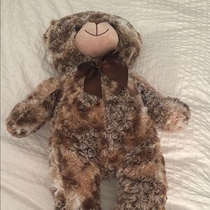 Plush Teddy Bear with Brown Bow